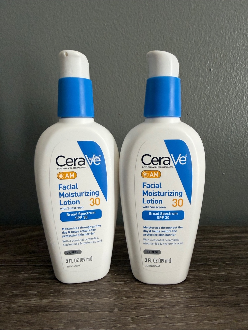 CeraVe AM Facial Moisturizing Lotion with Sunscreen SPF 30 -2 pack